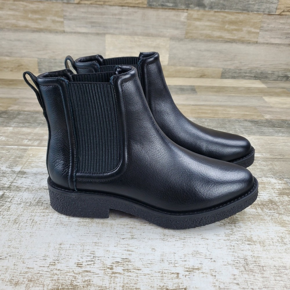 Clarks Nella Top Womens Chelsea Boots Sz 9 M Black Leather Pull On Round Toe
